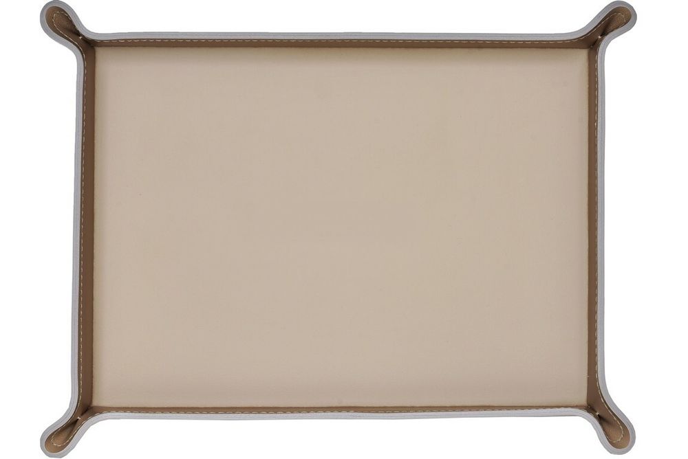 бежевый кожаный лоток