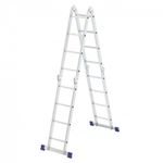 Лестница-трансформер, 4 х 4 ступени, до 5,15 м, шарнирная, алюминиевая, Сибртех, 97882