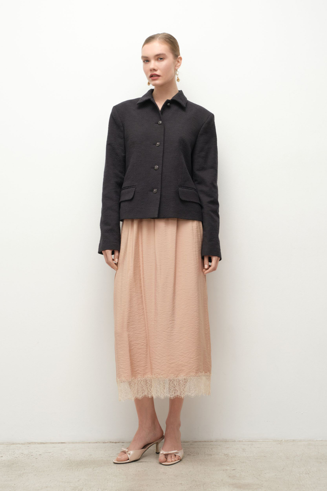 Жакет укороченный из жаккарда