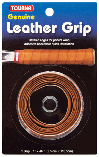 Теннисные намотки базовые Tourna Leather Grip 1P - Коричневый