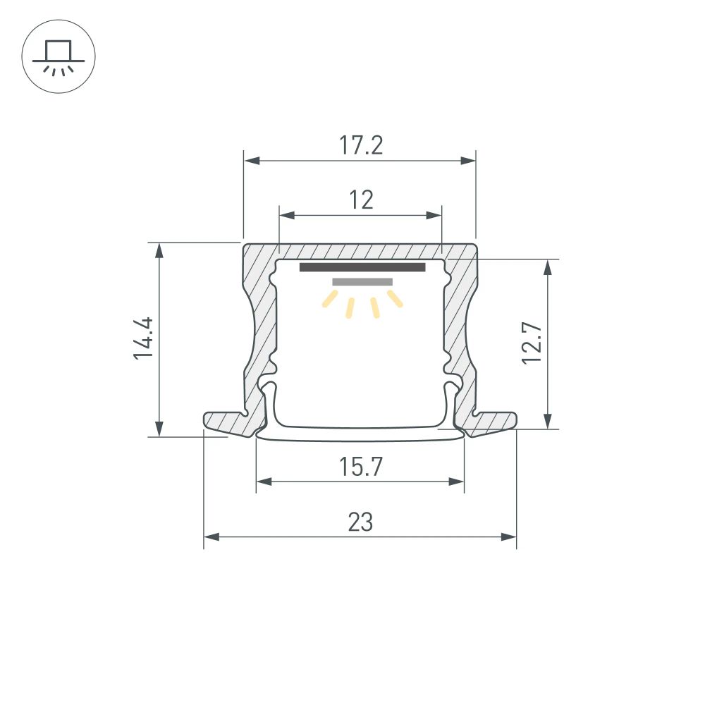 Профиль LINE-2315-F-2000 WHITE (Arlight, Алюминий) 044265