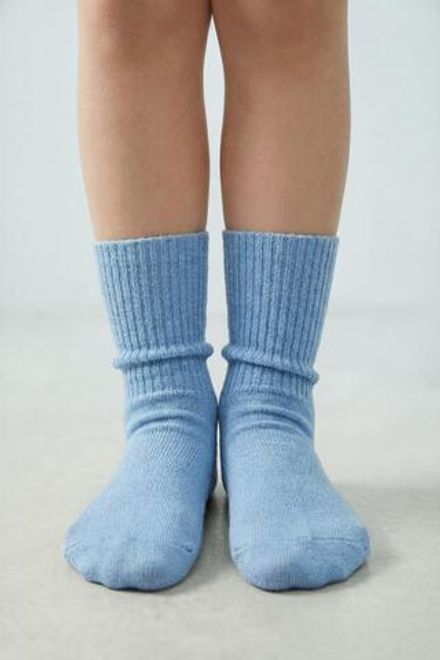 ZARA ДЛИННЫЕ НОСКИ В РУБЧИК, СИНИЙ