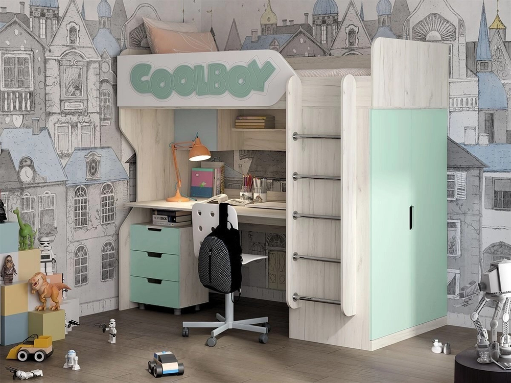 Детская 3Д Кровать чердак ДН-83,ДН-62 правое исполнение