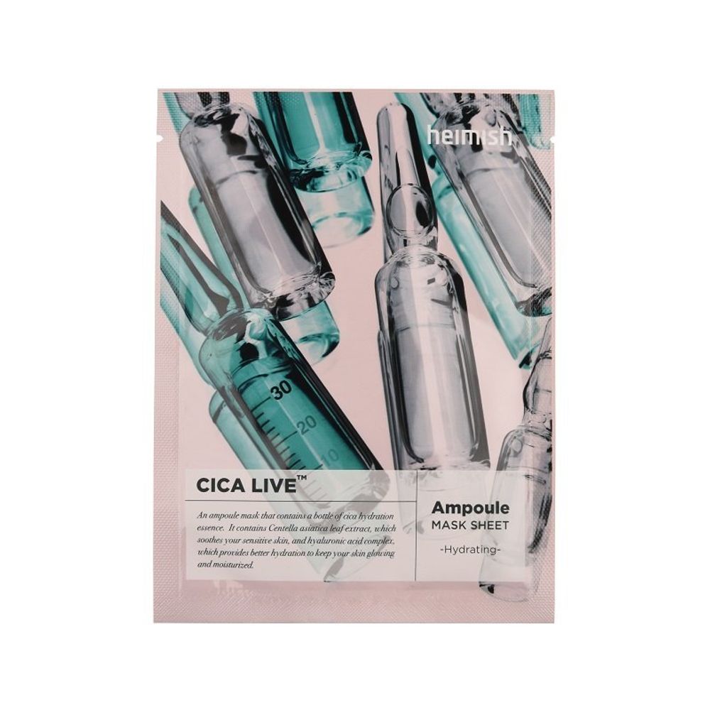 Heimish Cica Live Ampoule Mask успокаивающая ампульная маска с центеллой