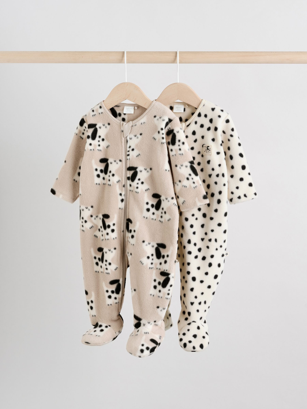 Комбинезон / Cлип для малышей флисовый Next F73-334, 2 шт., Молочный, Бежевый