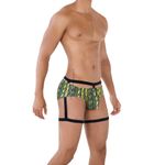 Мужские трусы брифы зеленые со змеиным принтом с поясом Pikante NEON BRIEF 051010