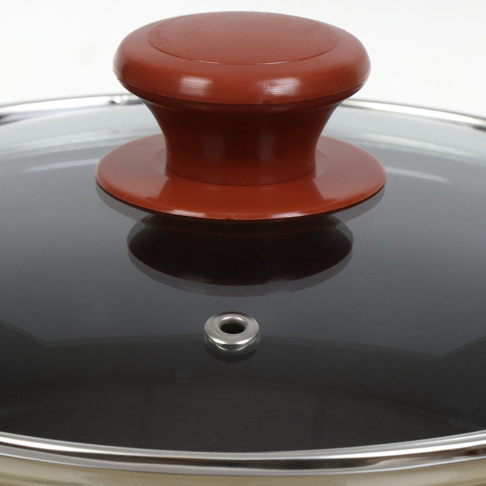 Кастрюля сталь, эмал, 1.5 л, с крыш, крышка стекло, с декором, кругл, Керчь, Сомелье, 61904-082/4.02