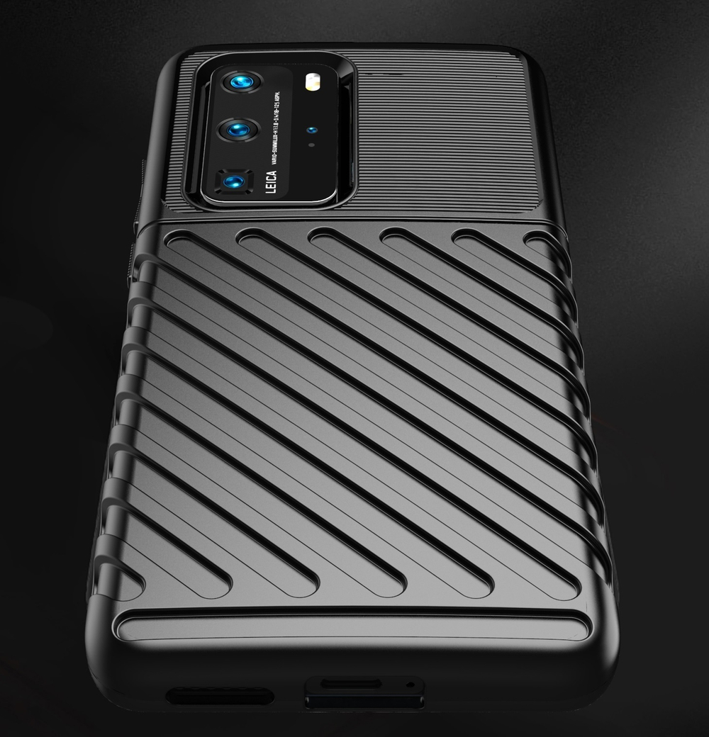 Мягкий защитный чехол на Huawei P40 Pro, черный цвет, серии Onyx от Caseport