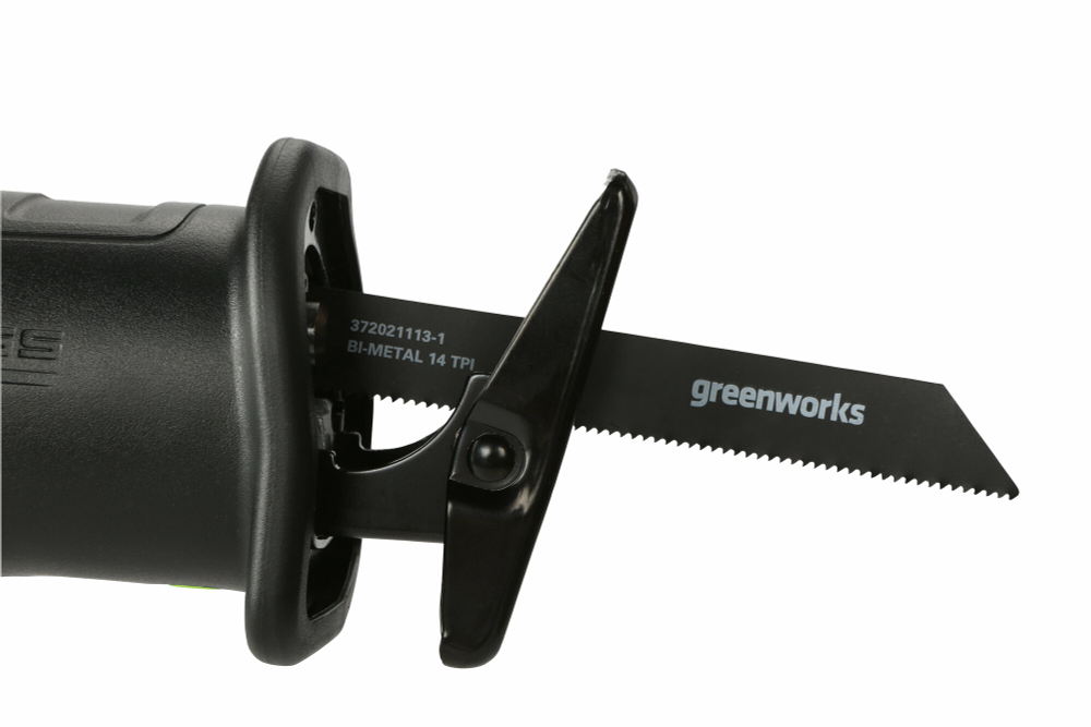 Пила сабельная аккумуляторная GREENWORKS GD24RS 24В,мак.гл.пропила-220мм,б/щ,без АКБ и ЗУ (1200407)