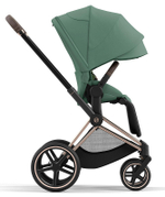 Коляска 3 в 1 Cybex Priam IV Rosegold complete и автокресло Aton S2 i-Size Moon Black Leaf Green