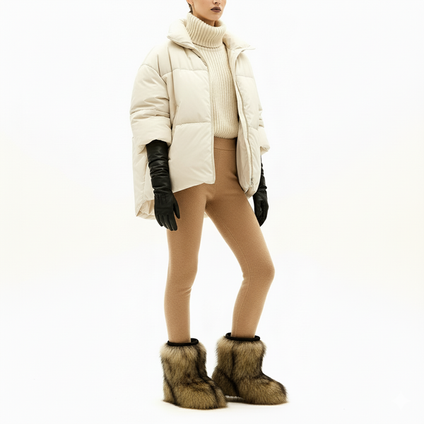 Унты укороченные женские из меха полярного волка