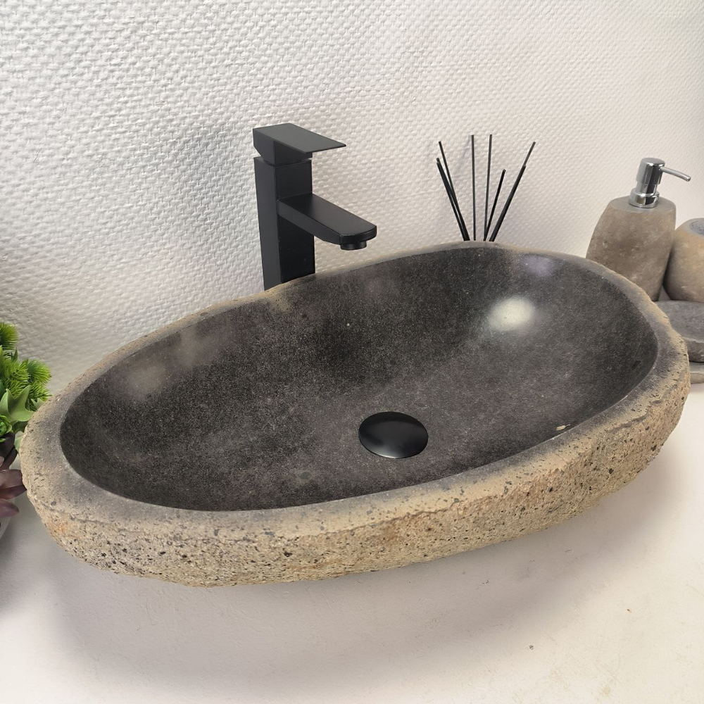 Раковина из речного камня RS-63633 (60*36*15) 0124