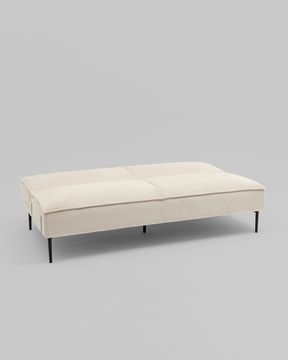 Диван прямой раскладной Кассель велюр рельефный молочный