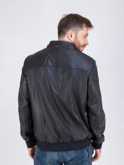 Куртка кожаная демисезонная с капюшоном Турция