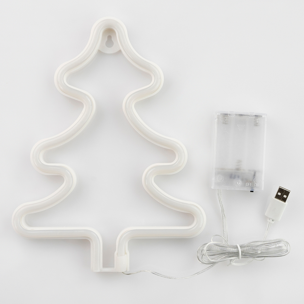 Световая фигура "Ёлочка зеленая" цветная, 19х25см