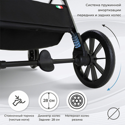 Детская коляска Sweet Baby Vento Black 2 в 1 Green