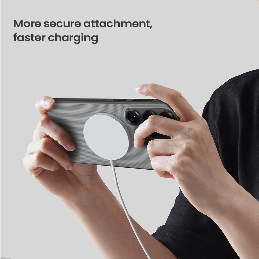 Чехол серый тонированный c MagSafe для Samsung Galaxy S26 Ultra, серия Super Frosted Shield Pro Magnetic (Clear version) от Nillkin