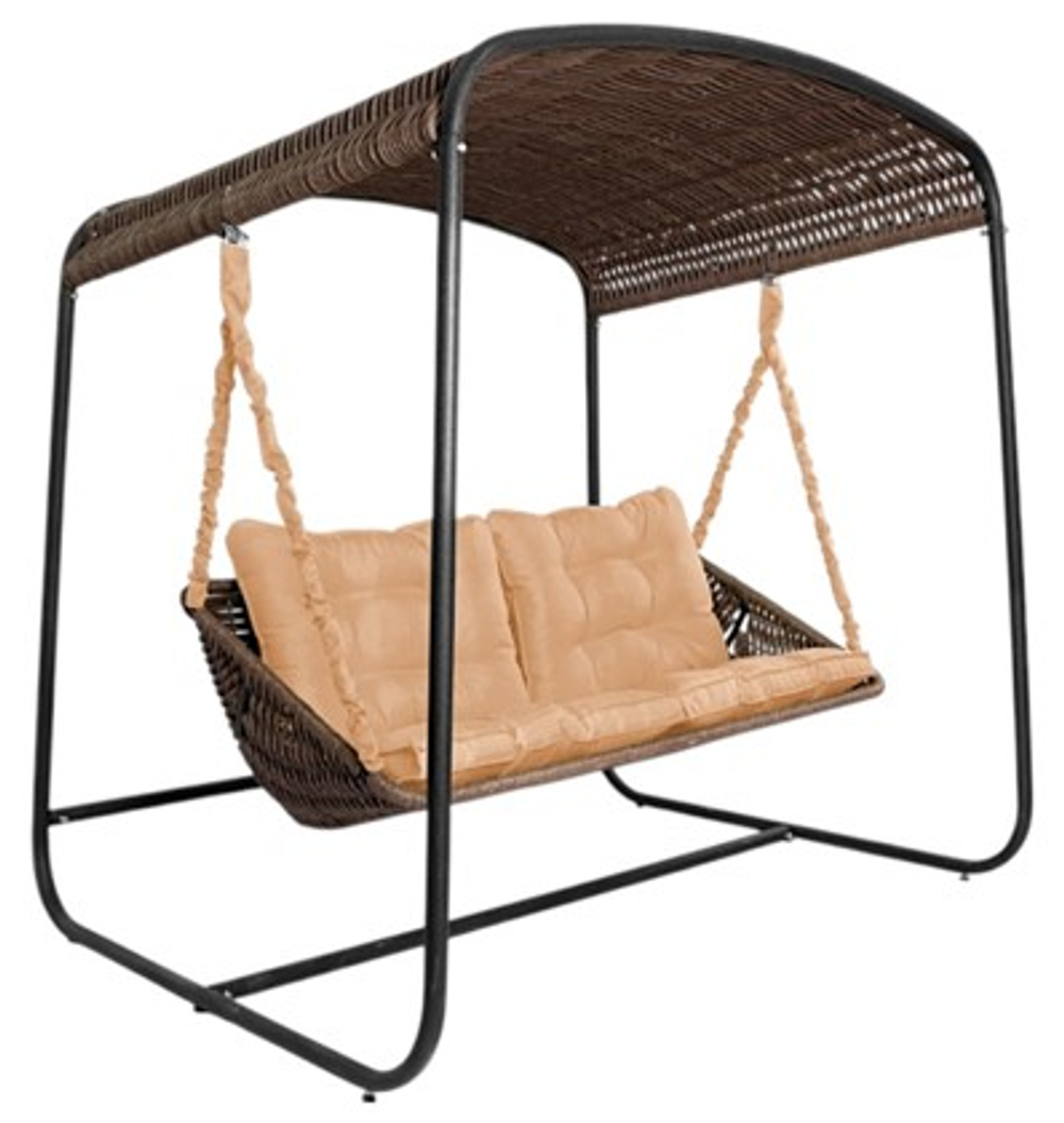Качели DeckWOOD Sky Bed Lite (коричневый, подушка темно-бежевая)