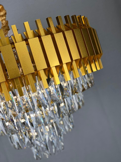 Люстра подвесная Lanbos, 10 ламп Е14, до 400 Вт, до 30 кв м, золотая