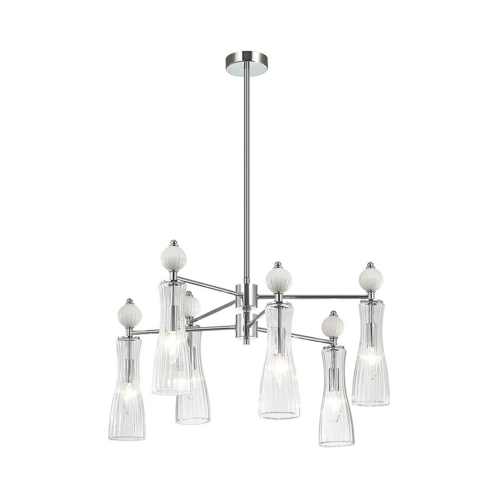 8268/6 NEOCLASSI LN26 160 хром/белый/прозрачный, металл/керамика/стекло Люстра Е14 6*40W 220V EMILY