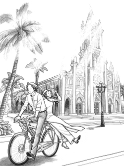 Memories. Post Card. Coloring book