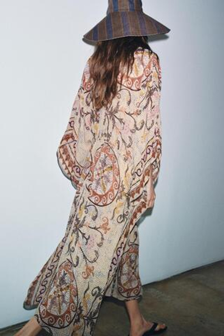 ZARA ПЛАТЬЕ-ТУНИКА С ПРИНТОМ — ZW COLLECTION, РАЗНОЦВЕТНЫЙ