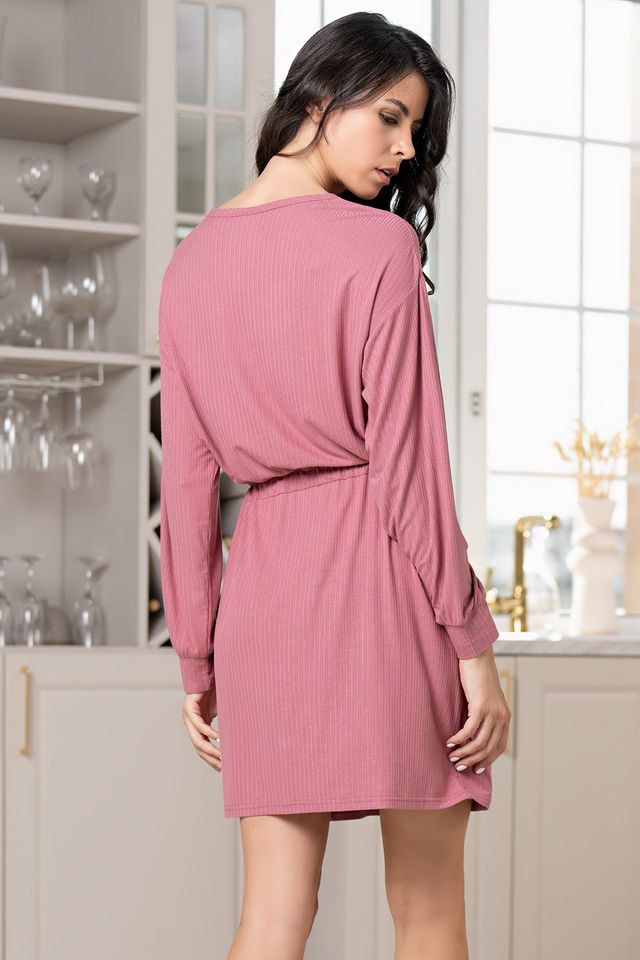 Туника до колен Lana из полотна в рубчик