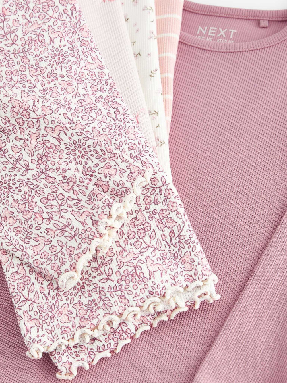 Лонгслив для девочки Next 409-081, 5 шт., Розовый