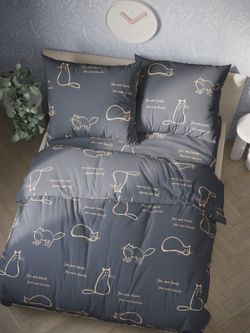 Простынь Полисатин Мечта "Котики на сером" 240x215 см