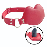 Красный кляп-губки с фаллоимитатором (Цвет: красный)