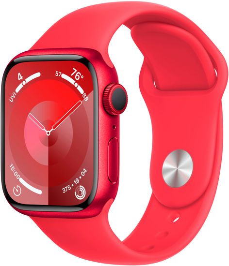 Apple Watch Series 9, 41 мм, корпус из алюминия цвета (PRODUCT)RED, спортивный ремешок цвета (PRODUCT)RED, размер M/L