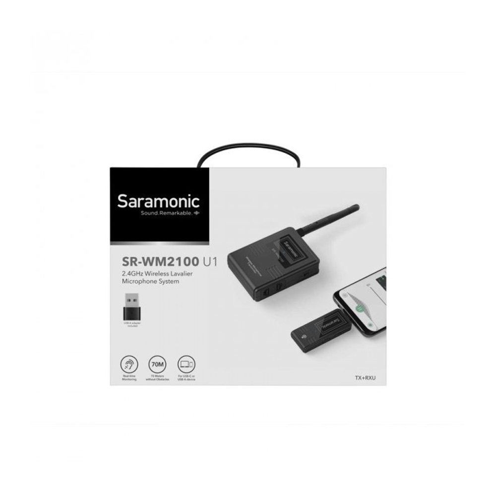 Беспроводная микрофонная радиосистема Saramonic SR-WM2100 U1 (TX + RXU) с разъемами USB-A, USB-C