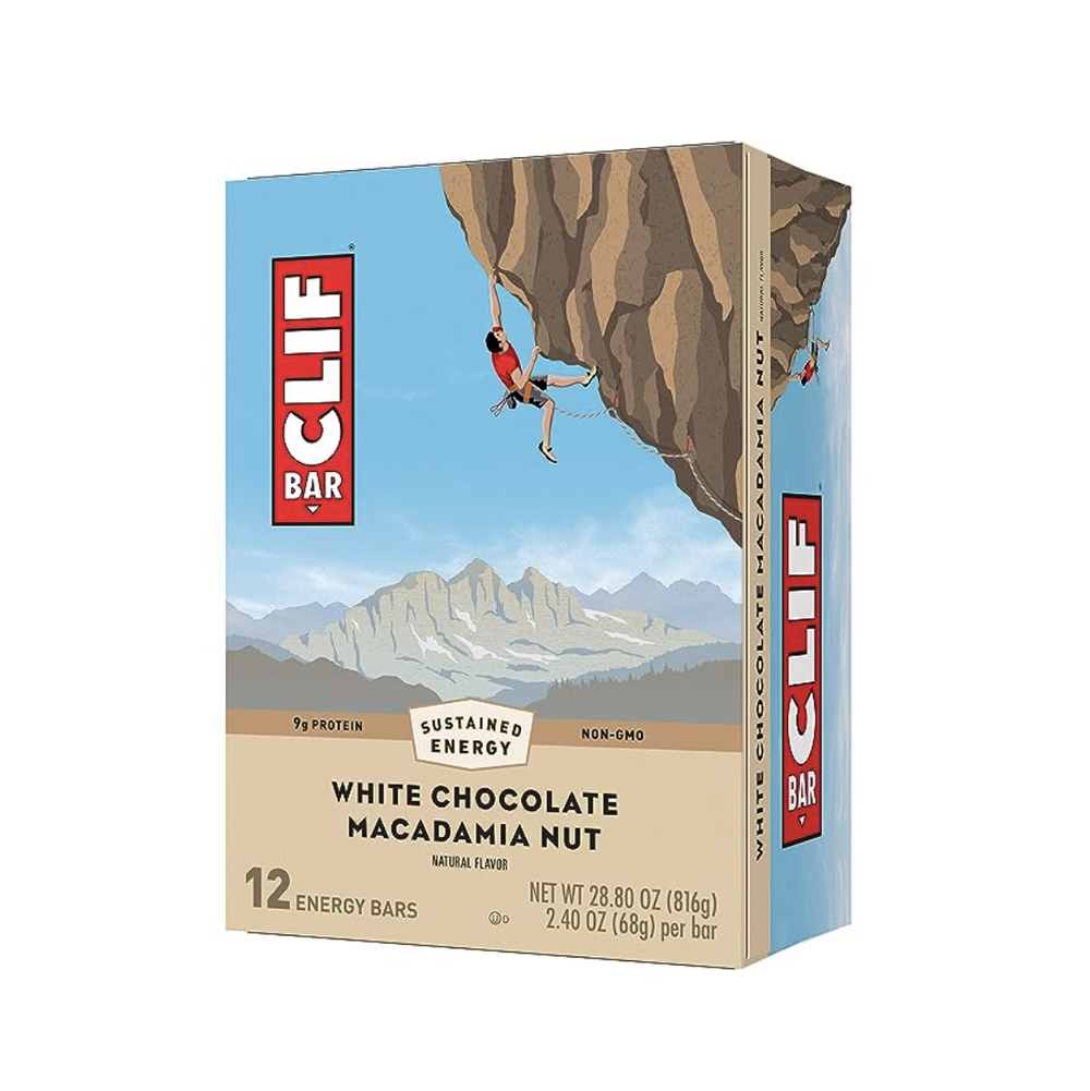 Clif Bar - Протеиновые батончики с белым шоколадом и орехом макадамии - Сделано из органического овса - 9 г белка - Не содержит ГМО - На растительной основе - Энергетические батончики
