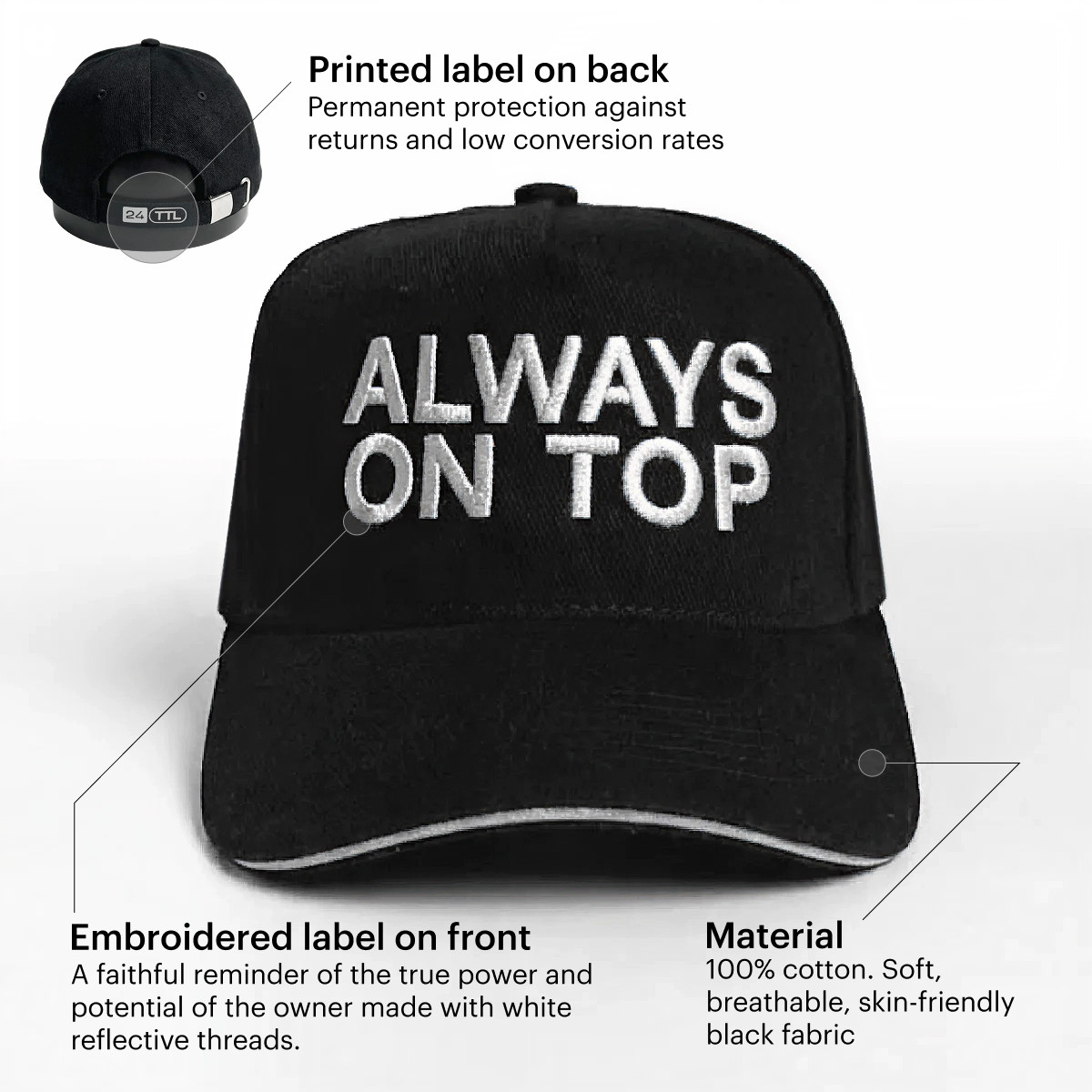 Official baseball cap «Always on top»