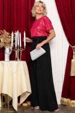 Комбинезон Вечерний образ (малиновый/черный) К14722-41М LT Collection