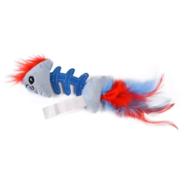 Игрушка Petstages для кошек Play Fish Bone, голубая