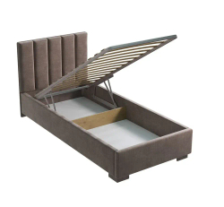 Кровать односпальная Беатрис 90х200, рогожка коричневый