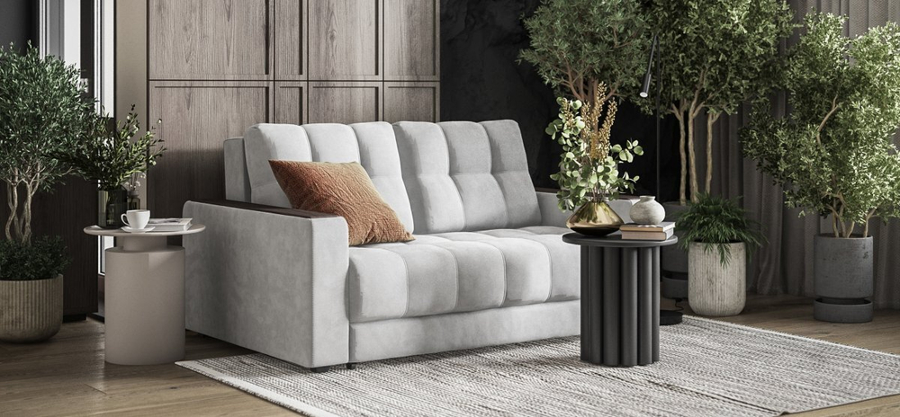 Диван BOSS Compact велюр Monolit сталь