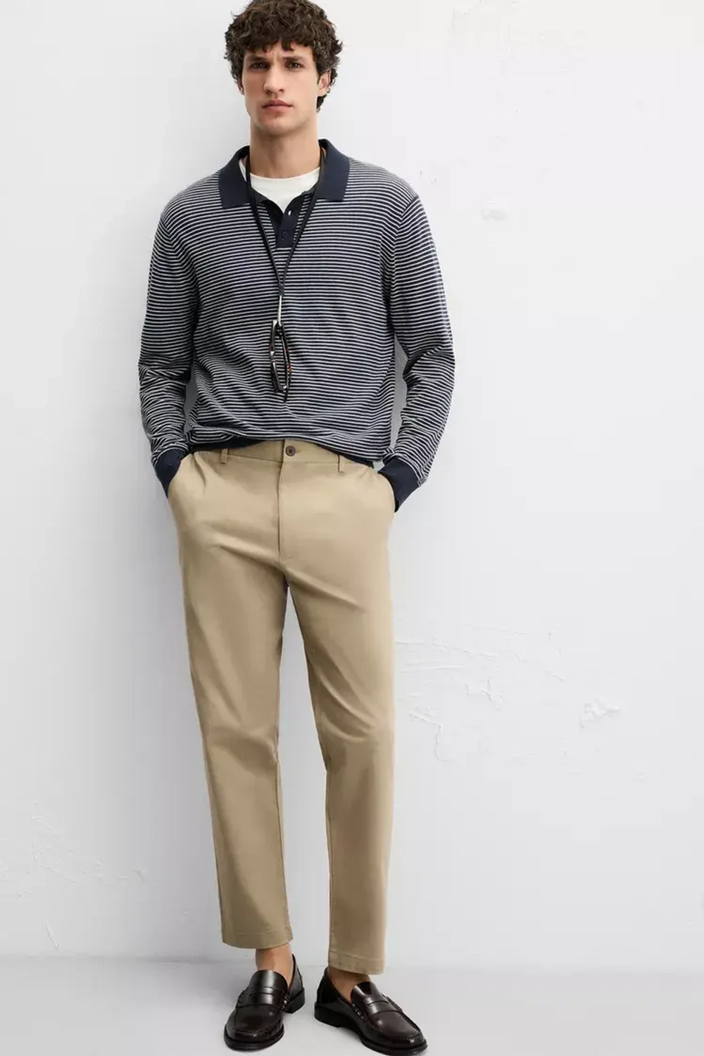 ZARA БРЮКИ ЧИНОС REGULAR-FIT, БЕЖЕВЫЙ