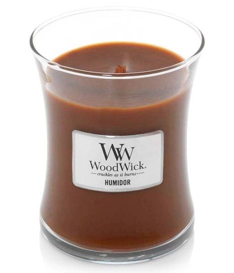 Кожаный портсигар, ароматическая свеча, WoodWick