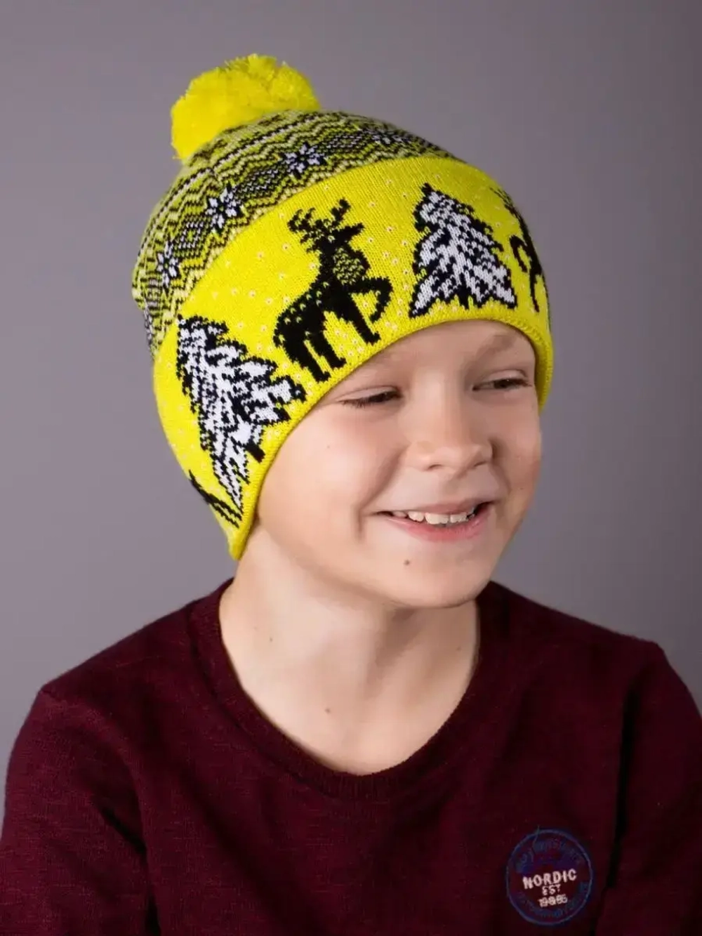 Шапка зимняя вязаная детская