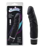 Черный вибратор-реалистик Thick Realistic Dildo - 19,5 см.