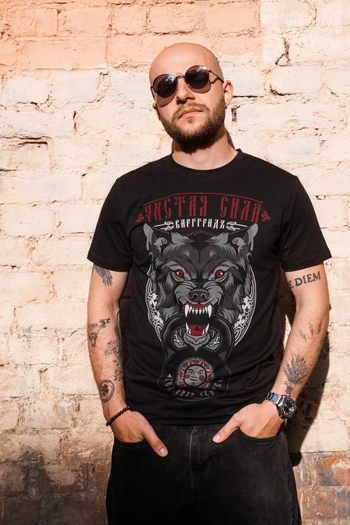 Футболка Варгградъ мужская чёрная "Железная хватка" (Чистая сила)