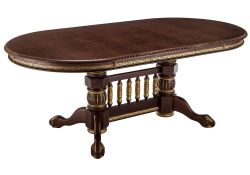 Деревянный стол Кантри 160(200-240)х107х78 орех с золотой патиной