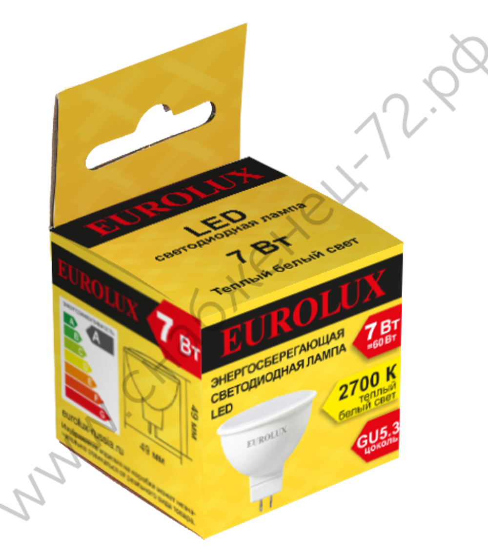 Лампа светодиодная EUROLUX LL-E-MR16-7W-230-4K-GU5.3