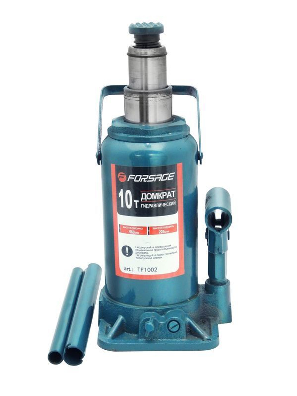 Домкрат бутылочный двухштоковый 10т (h min 220мм, h max 510мм) Forsage F-TF1002