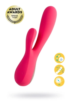Красный вибратор-кролик Satisfyer Mono Flex с управлением через приложение - 20,4 см.