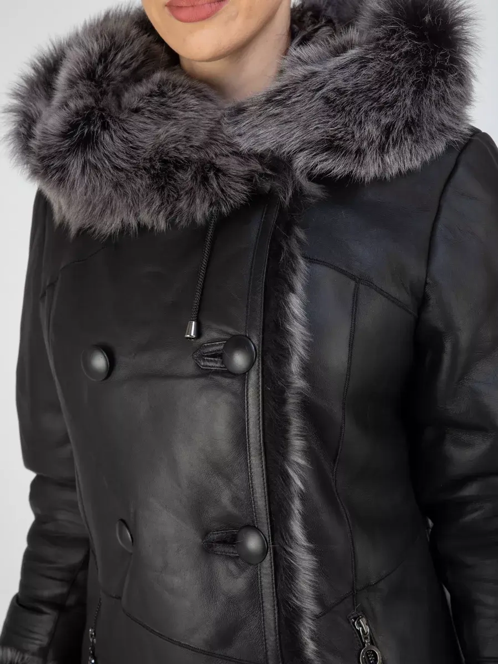 Дубленка натуральная зимняя с капюшоном Турция