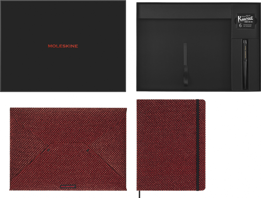 Набор Moleskine LE Prescious & Ethical Shine еженед/перьевая ручка Kaweco/папка-конверт XLarge бордо (LEHSHINEUNDBUNDM)