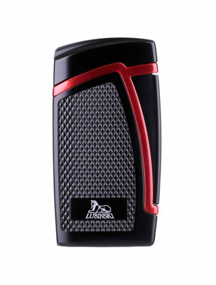 Зажигалка Lubinski "Дрэгон" турбо, двойное пламя, черно-красная